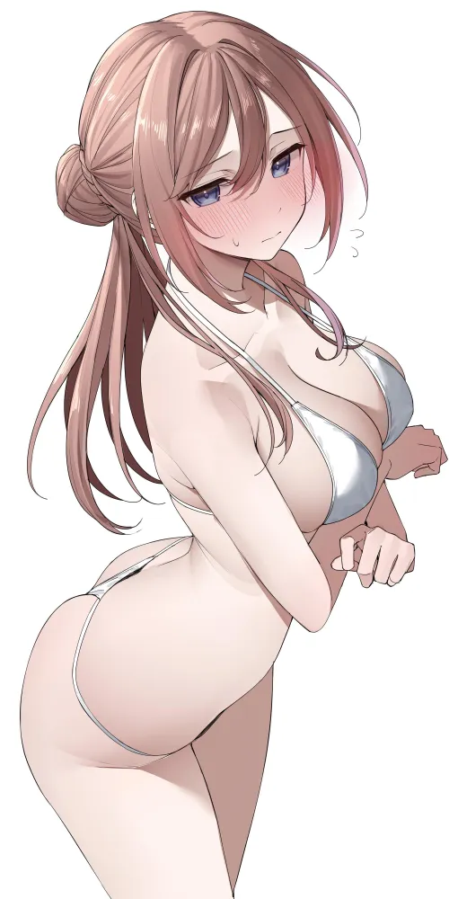 Rinami in white bikini (Yu_Mugu) Thumbnail