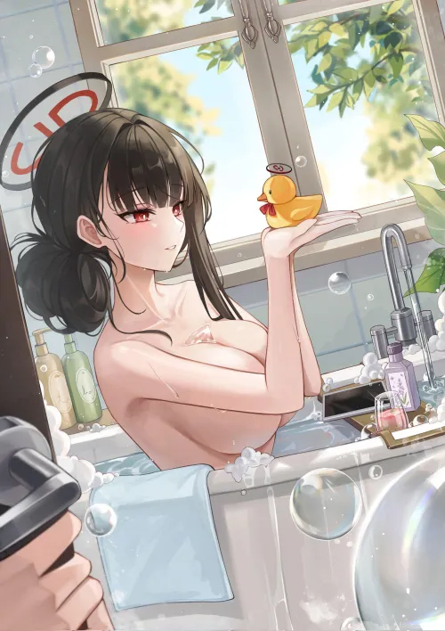 Rio loves bathing with a rubber duck Thumbnail