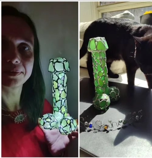 Romantic boudoir night light. Shop SeaStainedGlass Thumbnail