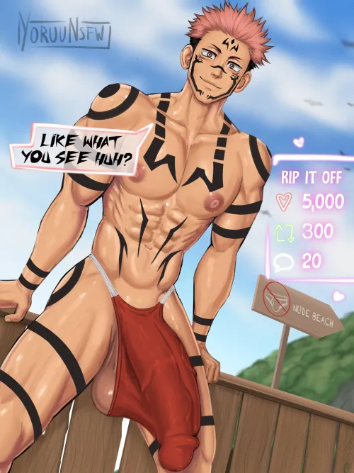 Ryoumen Sukuna at the Beach (YoruuNSFW) Thumbnail