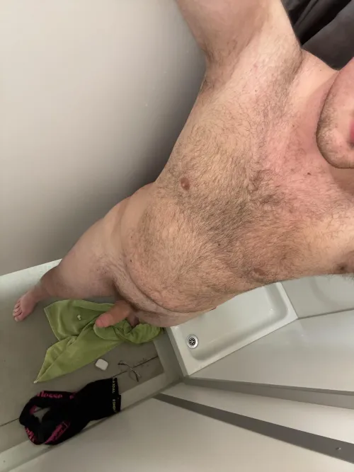 Sadly there were no common showers at this retreat but I still made the most out of it and jerked off in the stall Thumbnail