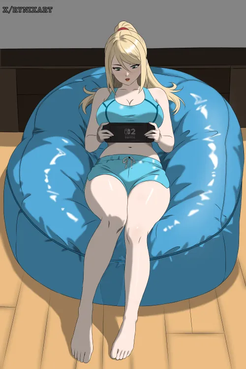 Samus Aran relaxing Thumbnail