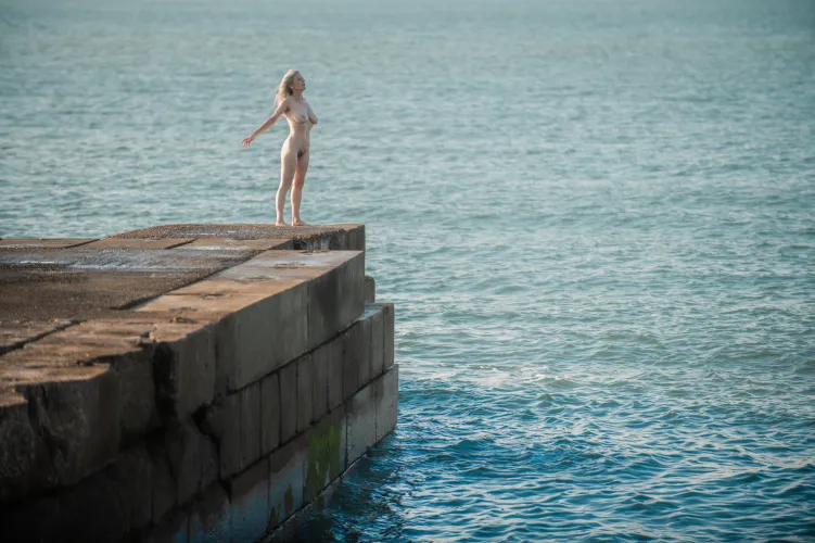 Sea wall feeling the fresh air Thumbnail