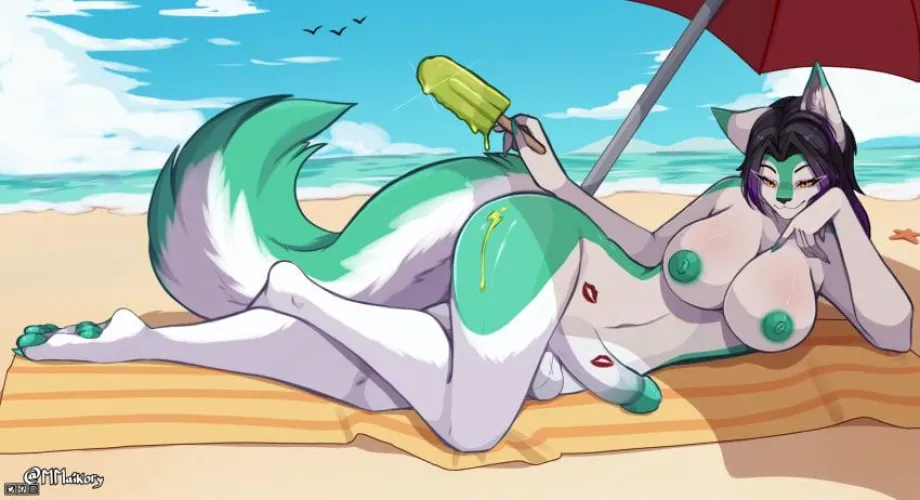 Sexy beach Kitty looking for more kisses - by mmaikory Thumbnail