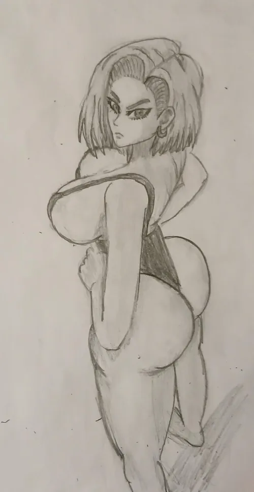 She looks annoyed at wearing that swimsuit (Android 18) Thumbnail