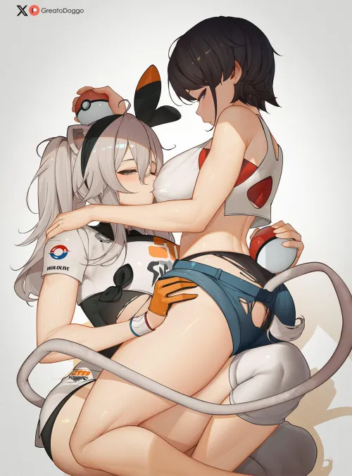 [Shishiro Botan] & [Oozora Subaru] Pokemon battle Thumbnail