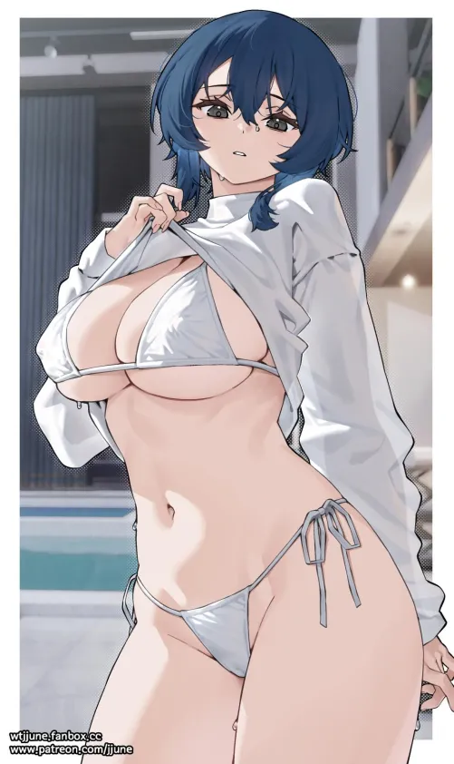 Showing off her swimsuit Thumbnail