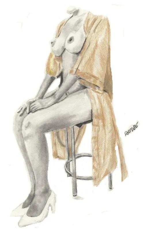 Sitting classy nude in gold Thumbnail