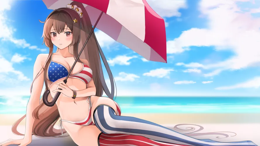 Star-Spangled Bikini Yamato [Kantai Collection] (2560x1440) Thumbnail
