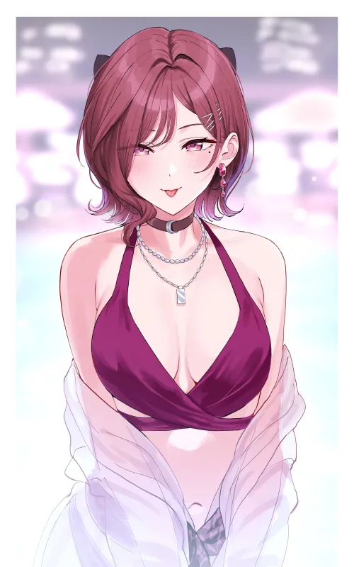 Sticking her tongue out Thumbnail