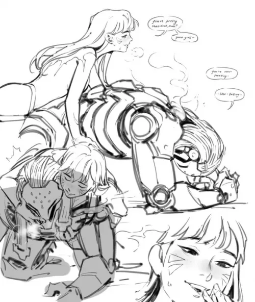 Stop.. Talking.. F-Fuck this is.. Dva please stop inserting your.. Aaahnn~ Y-Your strap on so deep inside of my orifice.. Y-Your hip movements are so rough.. Mmmnff~.. O-over.. Heating~.. Fine I admit it.. You're way- Aahnn fuckk~.. You're way better t Thumbnail