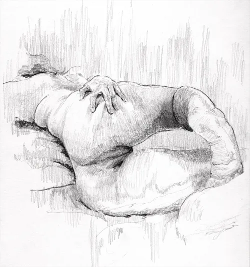 Sukia lounging from behind, Graphite, by Me Thumbnail
