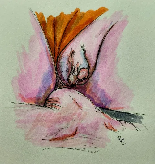 Swallen, mixed media, by me Thumbnail