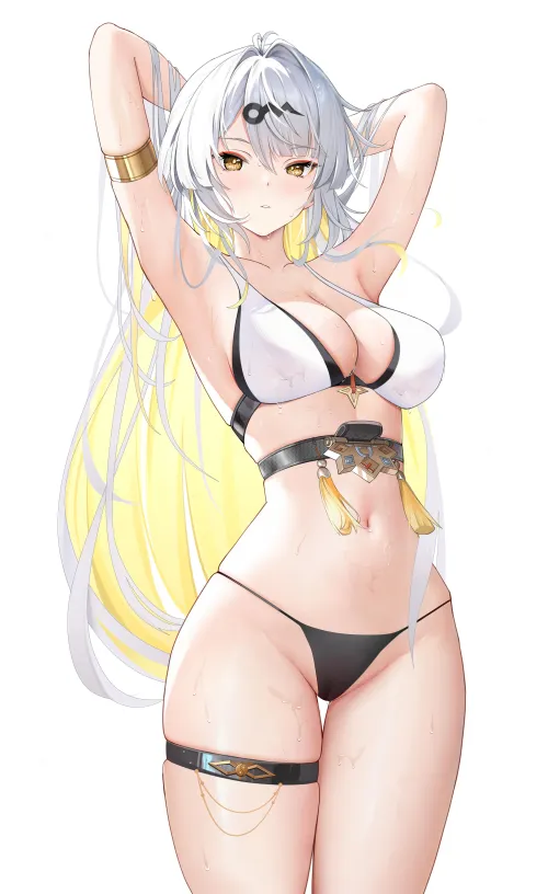 Swimsuit Yi Xuan stretching Thumbnail