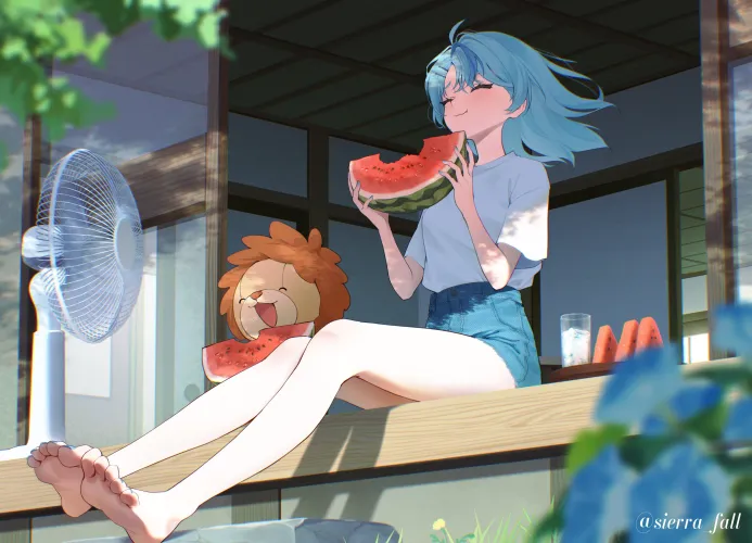 Tamanoi Nana Snacking On Watermelon [Nijisanji] Thumbnail