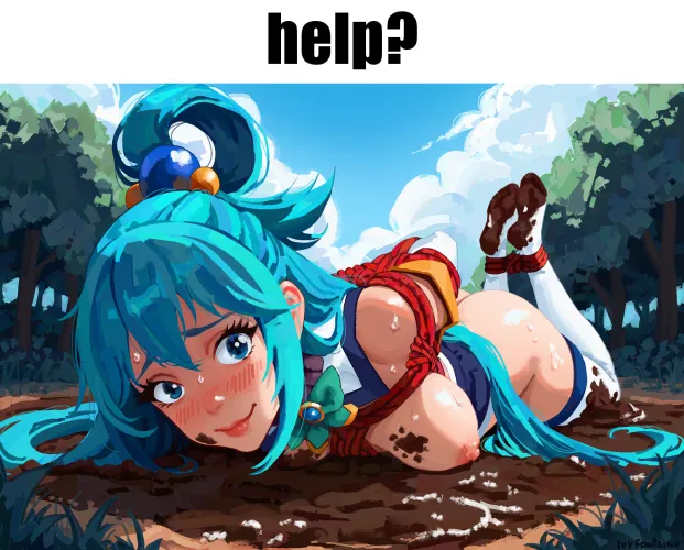 The goddess Aqua fell into the mud, would you help? (@Ivyfontaineart) Thumbnail