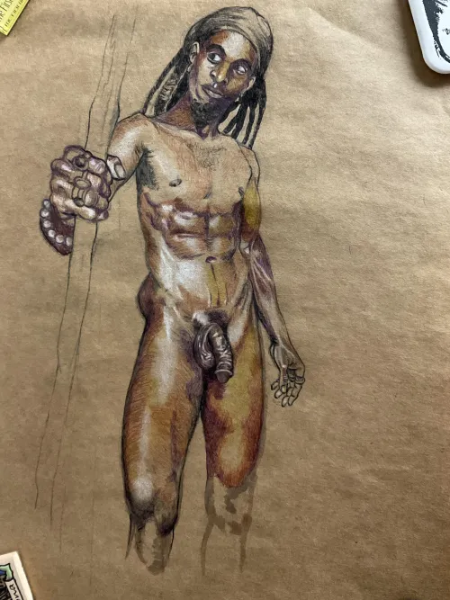 The warlock (Study in ball point pen/white colored pencil) Thumbnail