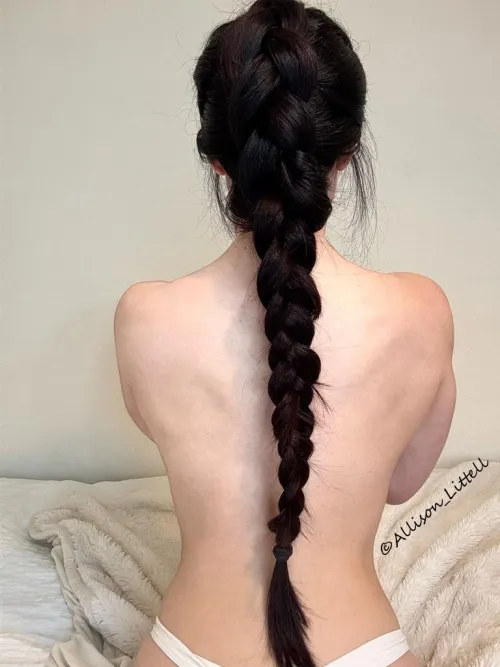 Thick dutch braid from the back Thumbnail