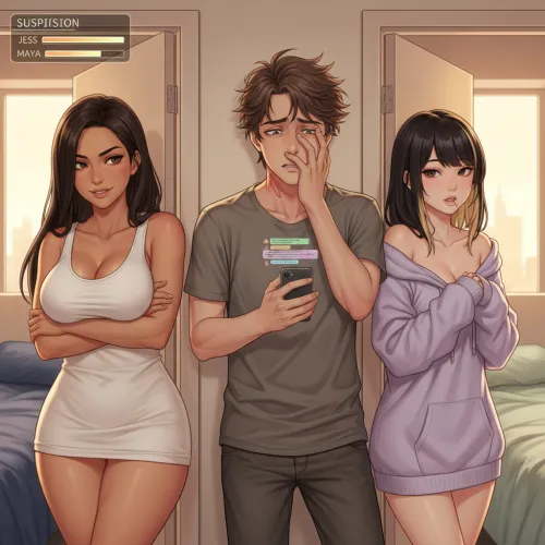 Thin Walls and Thinner Excuses - You're secretly sleeping with both your housemates who swore off men Thumbnail