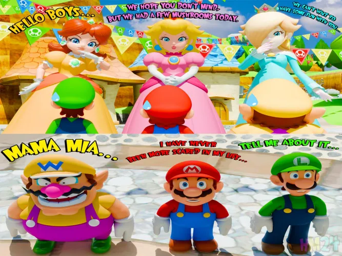 Three Tol Princesses vs three Smol Plumbers (hypermario24) Thumbnail