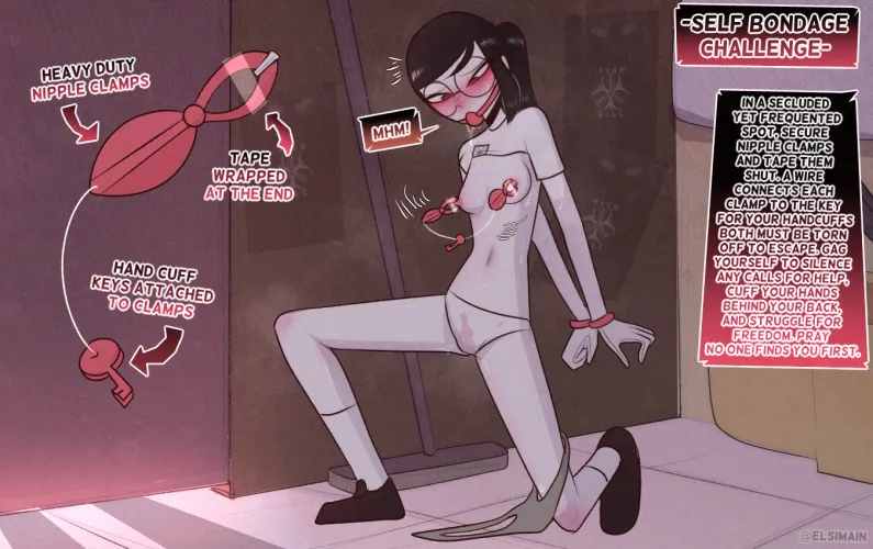 very risky and painful self bondage challenge (oc) Thumbnail