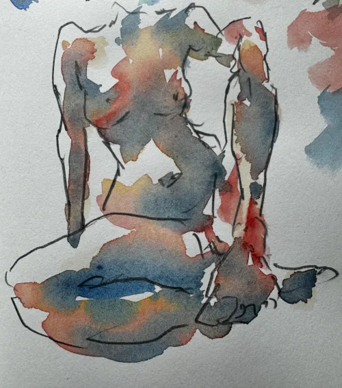 Waiting, watercolor by me Thumbnail