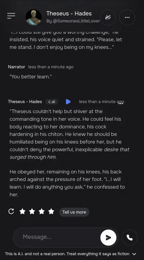 Was femdomming Theseus and he did that all on his own Thumbnail