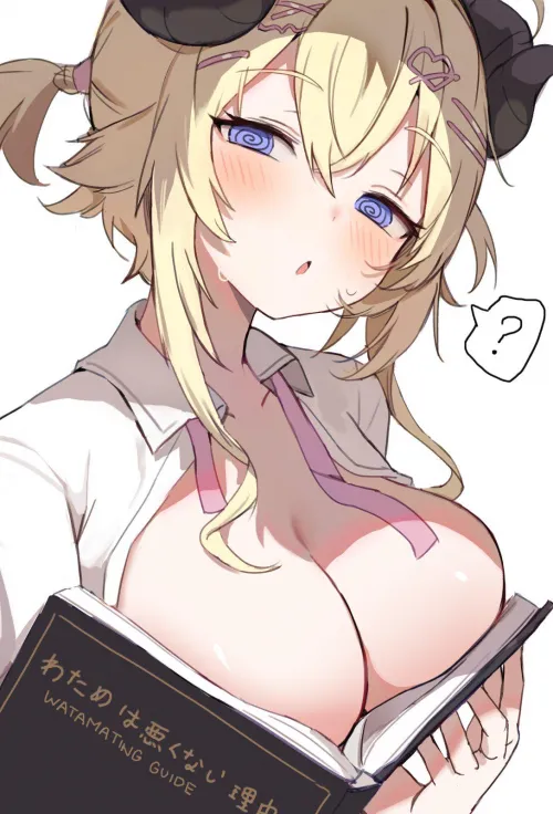 Watame's boobs in a book [Hololive] Thumbnail