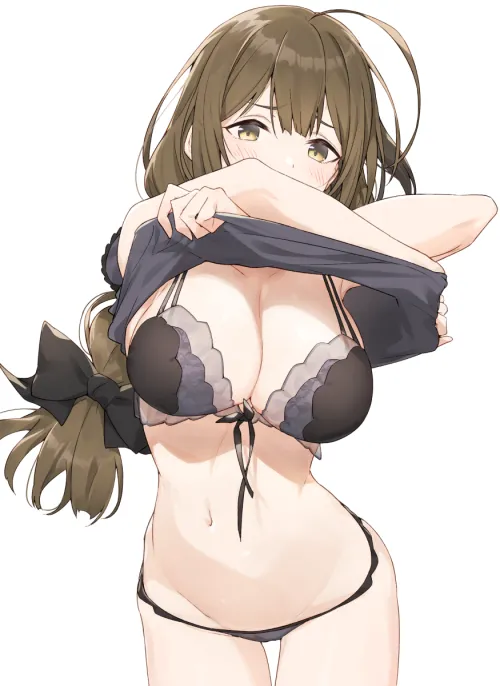 Wearing black lingerie underneath Thumbnail