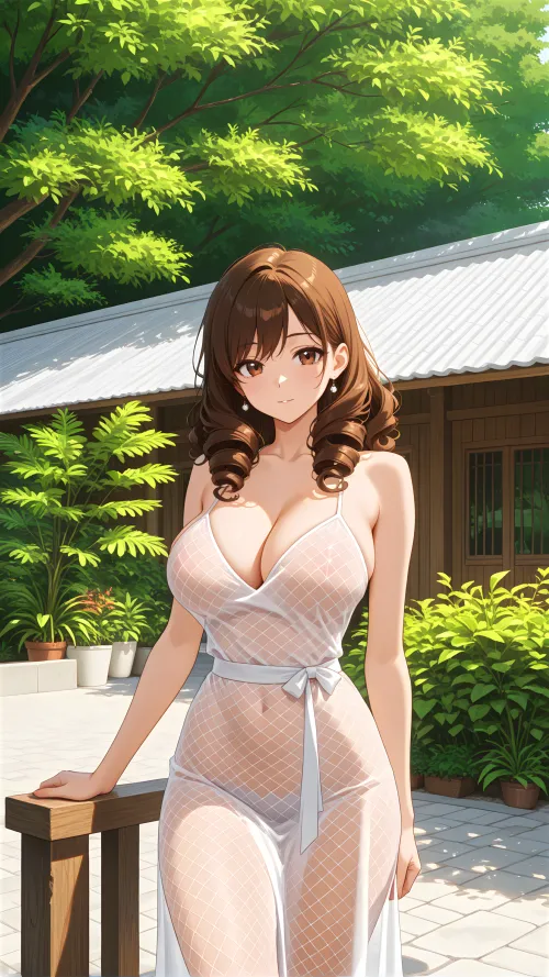 White Fishnet Dress Thumbnail