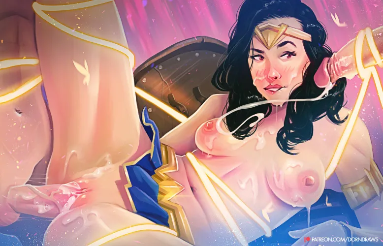 With the Lasso of Truth around her, she was forced to admit she was a cum slut (dorndraws) Thumbnail