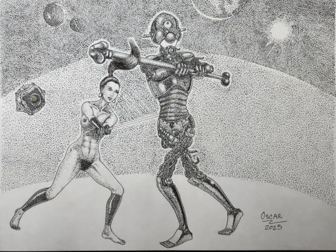 Woman vs Robot, by me Thumbnail