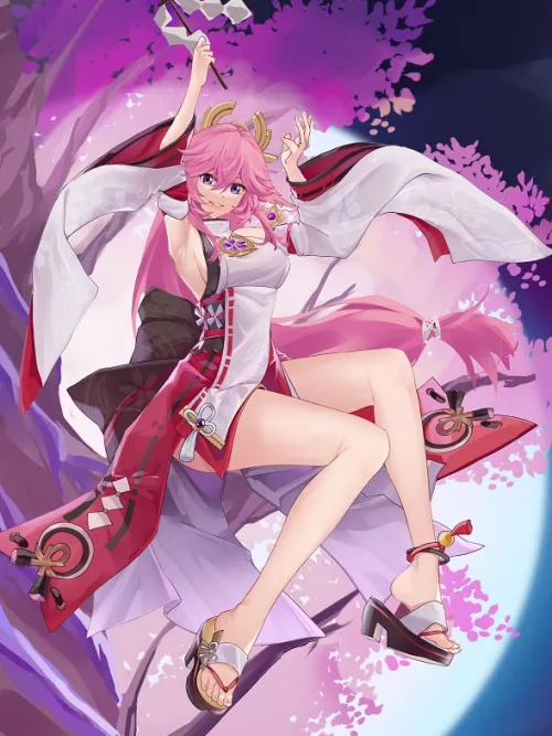 Yae Miko on a tree Thumbnail