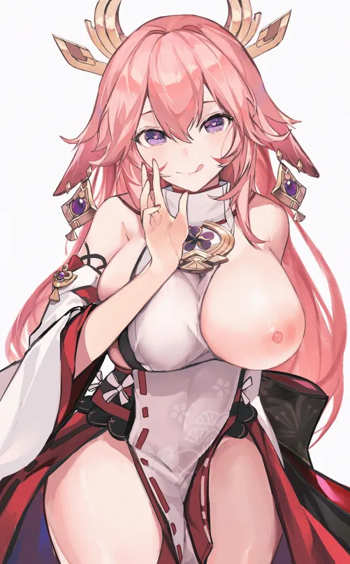 Yae with one tit out Thumbnail