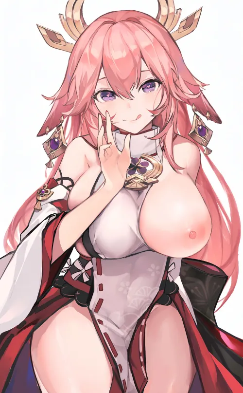 Yae with one tit out Thumbnail