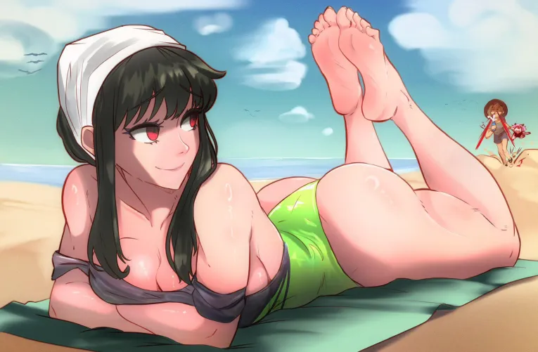 Yor needs some lotion at the beach (blysill) Thumbnail