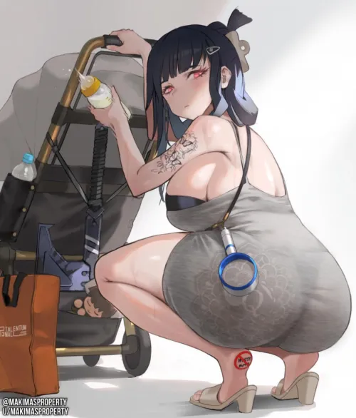 Your mother walking you when you were little while trying to „hide“ the fact that shes an easy prey for the real men~ Thumbnail