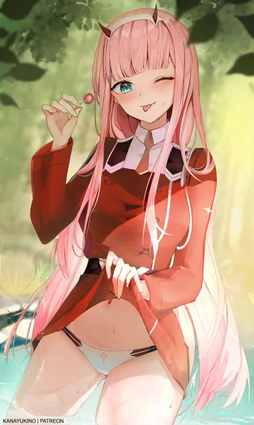 Zero Two flashing her panty Thumbnail